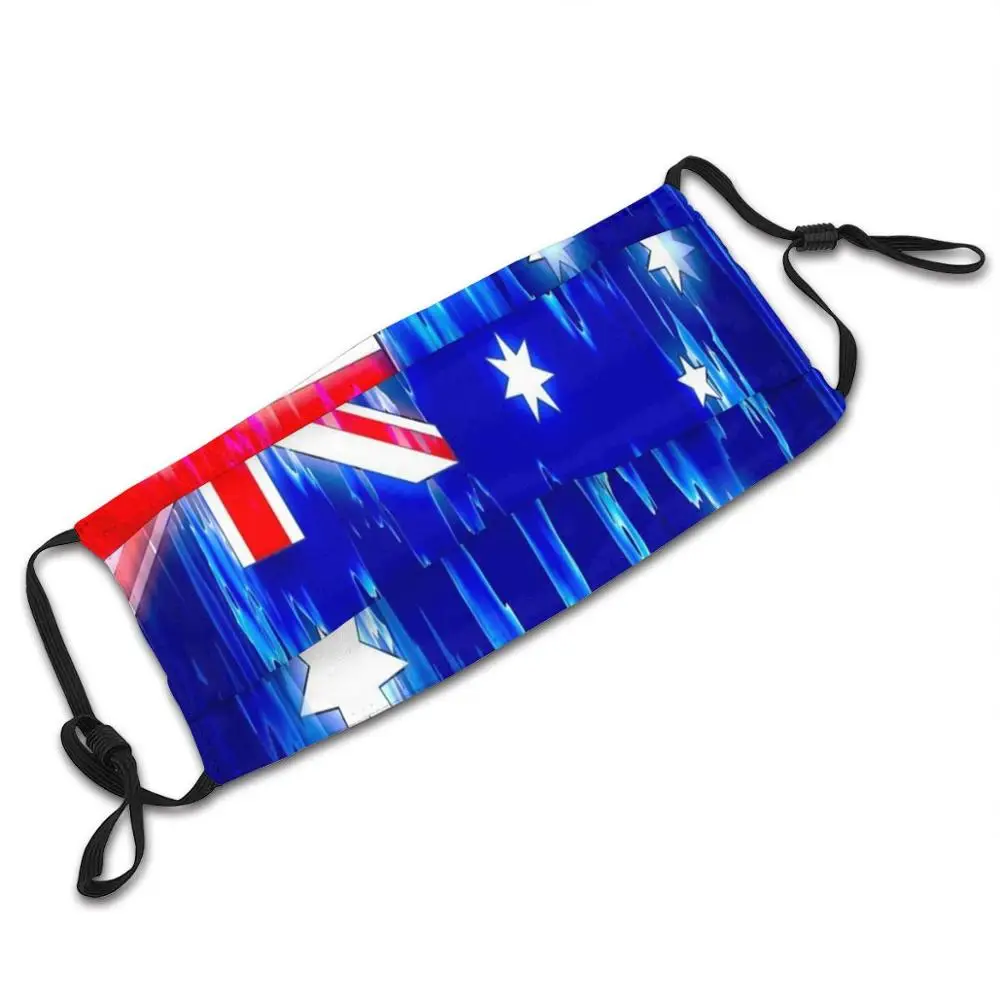 Australijos Vėliava Daugkartinio Naudojimo Burną Kauke, Filtras, Kietas Kawaii Juokinga Custom Design Kaukės Australijos Vėliavos Banner 