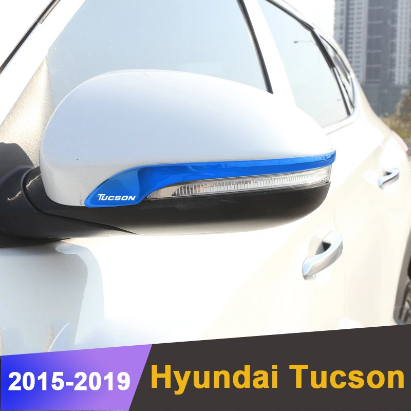 Automobilio Galinio vaizdo Veidrodėlis Įklija, Hyundai Tucson-2017 m. 2018 m. 2019 m. nerūdijančio plieno galinio vaizdo Veidrodžio Pusėje Padengti Juostele Accessries