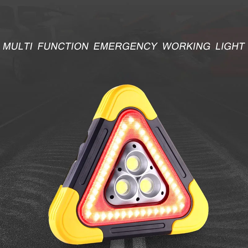 Automobilių Įspėjamasis Ženklas Trikampis Automobilio LED Darbo Šviesiai Kelių eismo Saugos, Avarinių gedimų Signalą Lempos Nešiojamų Mirksinti Šviesa ant Rankų