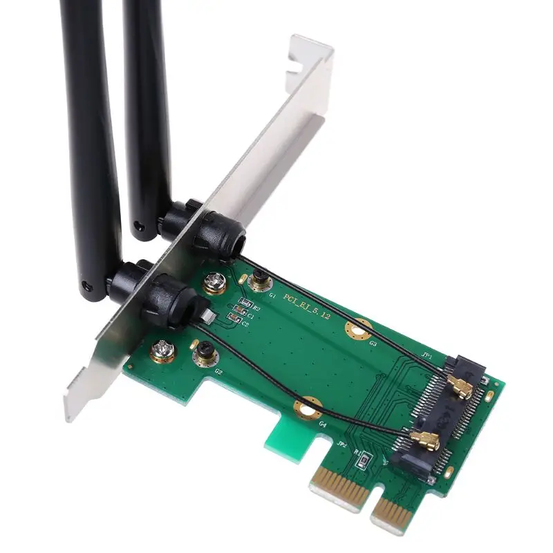 Belaidžio Tinklo plokštė-WiFi Mini PCI-E Express PCI-E Adapterį 2 Antenos Išorės PC