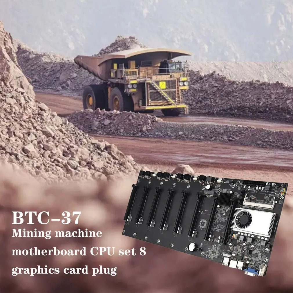 BTC-37 Miner Plokštė CPU Nustatyti 8 Vaizdo Kortelės Lizdas DDR3 Memory Integruota VGA Sąsaja, Mažas Energijos Suvartojimas