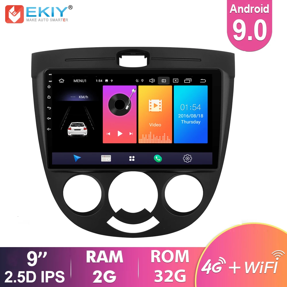 EKIY IPS Android 9.0 Automobilio Radijo Chevrolet Lacetti J200 BUICK Excelle HRV 2004-2013 GPS Navigacija, Multimedia Stereo BT Player