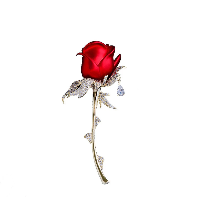 Elegantiškas Rožių Sagės Papuošalai, Prabangūs Raudona Mėlyna Emalį, Segtukai, Subtilus Gėlių Sages Moterims Mergina, Segtukai, Broches Valentino Dieną