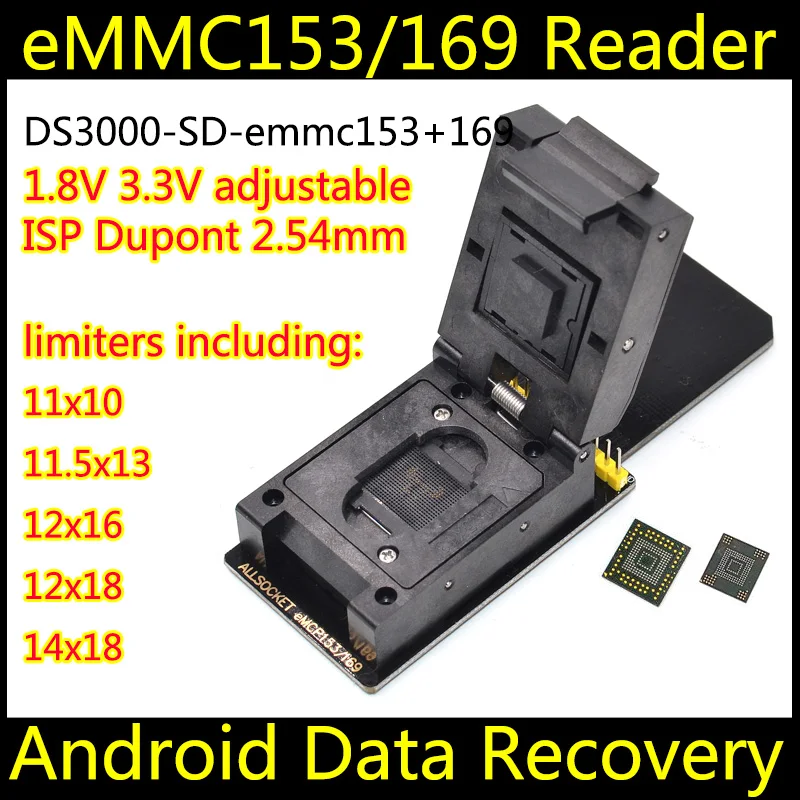 Emmsp bandymo Lizdas SD, emmsp adapteris, skirtas nand flash bandymų, už BGA169/153, 5 dydis ribotuvai duomenų atkūrimo iš Telefonai