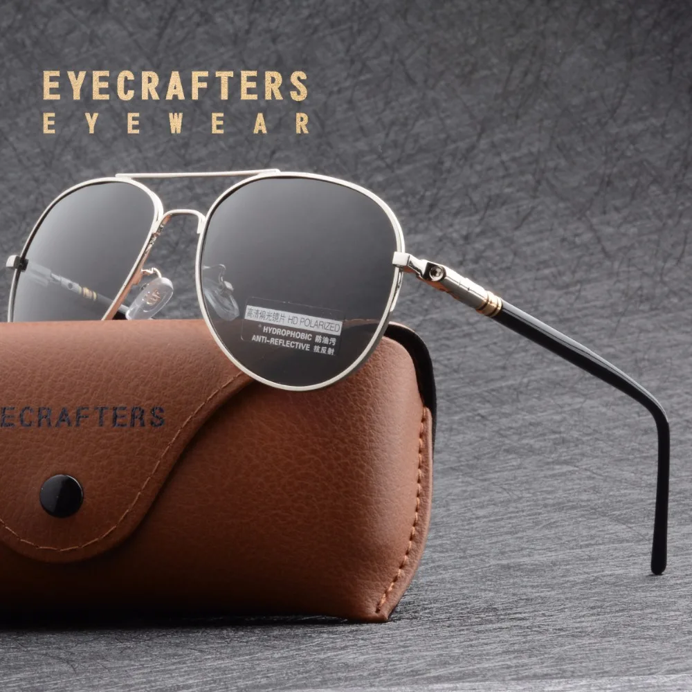 Eyecrafters Derliaus Aviacijos Piloto HD Poliarizuoti Akiniai nuo saulės Mens Classic Prekės ženklo Saulės akiniai Polaroid Vairavimo Akiniai nuo saulės Vyrams