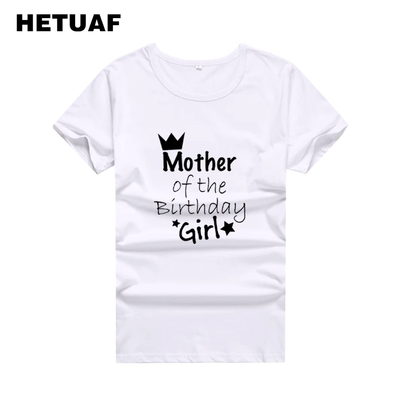 HETUAF Mama Gimtadienio Mergaitė Grafinis Tees Moterų Imperijos Karūną Žvaigždžių Spausdinti marškinėliai Moterims Vasaros Tumblr Camisa Mujer