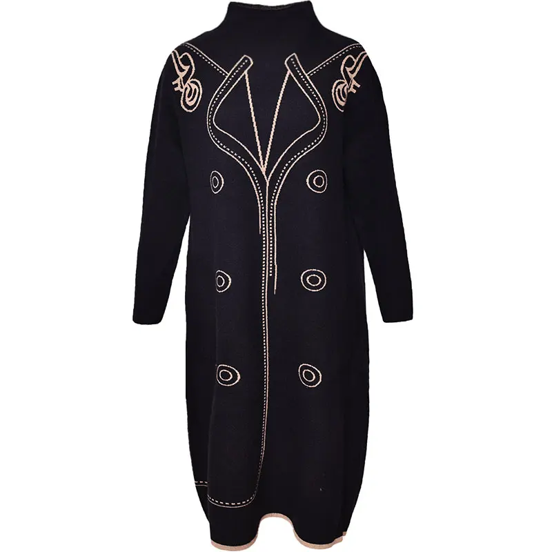 Ilgomis rankovėmis plius dydis megzti derliaus moterų priežastinis prarasti mini rudens žiemos megztinis suknelė elegantiškas drabužius 2021 ponios suknelės