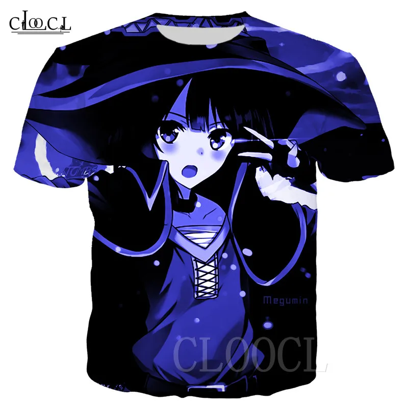 Japonų Anime Kawaii Loli Marškinėliai 3D Spausdinimo Harajuku Stiliaus Unisex Konosuba Megumin Seksualus Otaku Marškinėlius Cosplay Plius Dydžio Marškinėliai