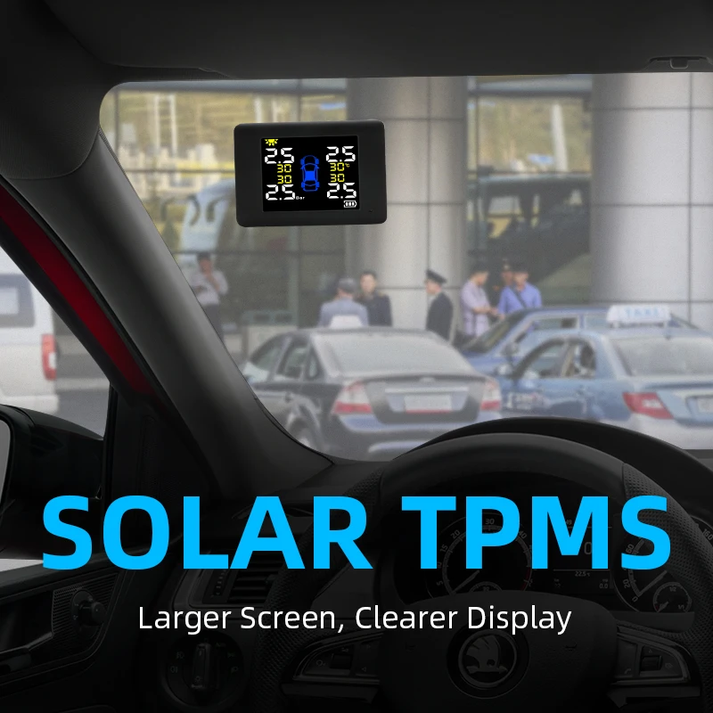 JMCQ PSSS Saulės Energijos Padangų Slėgio Stebėjimo Sistema su 4 Jutikliais, skystųjų KRISTALŲ Realaus laiko atvaizdavimas Automobilių Padangų Slėgio Auto Signalizacijos Sistemos