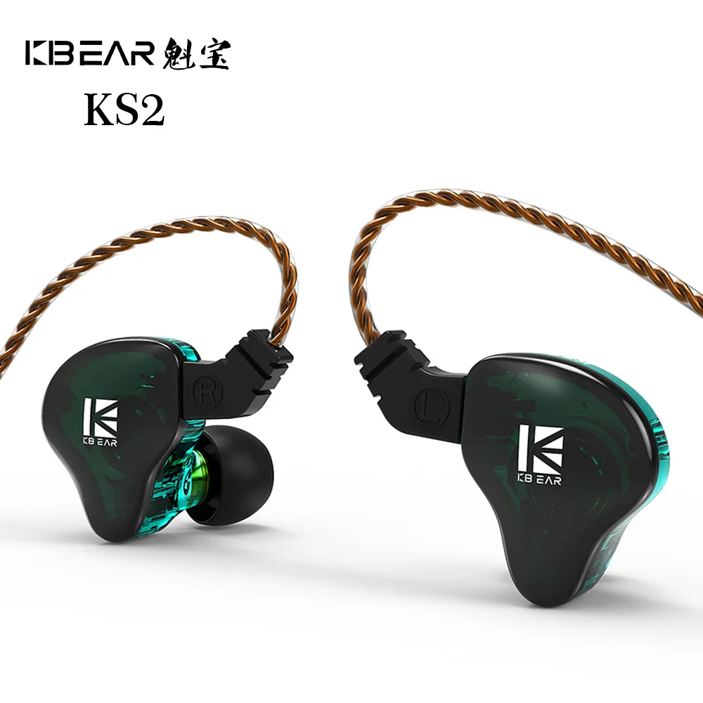 KBEAR KS2 1BA+1DD In Ear Ausines HIFI Sprot Stebėti, Ausinių Veikia Žaidimas laisvų Rankų įranga su 2Pin 0.78 mm Jungtis KBEAR KB04 TRI I3