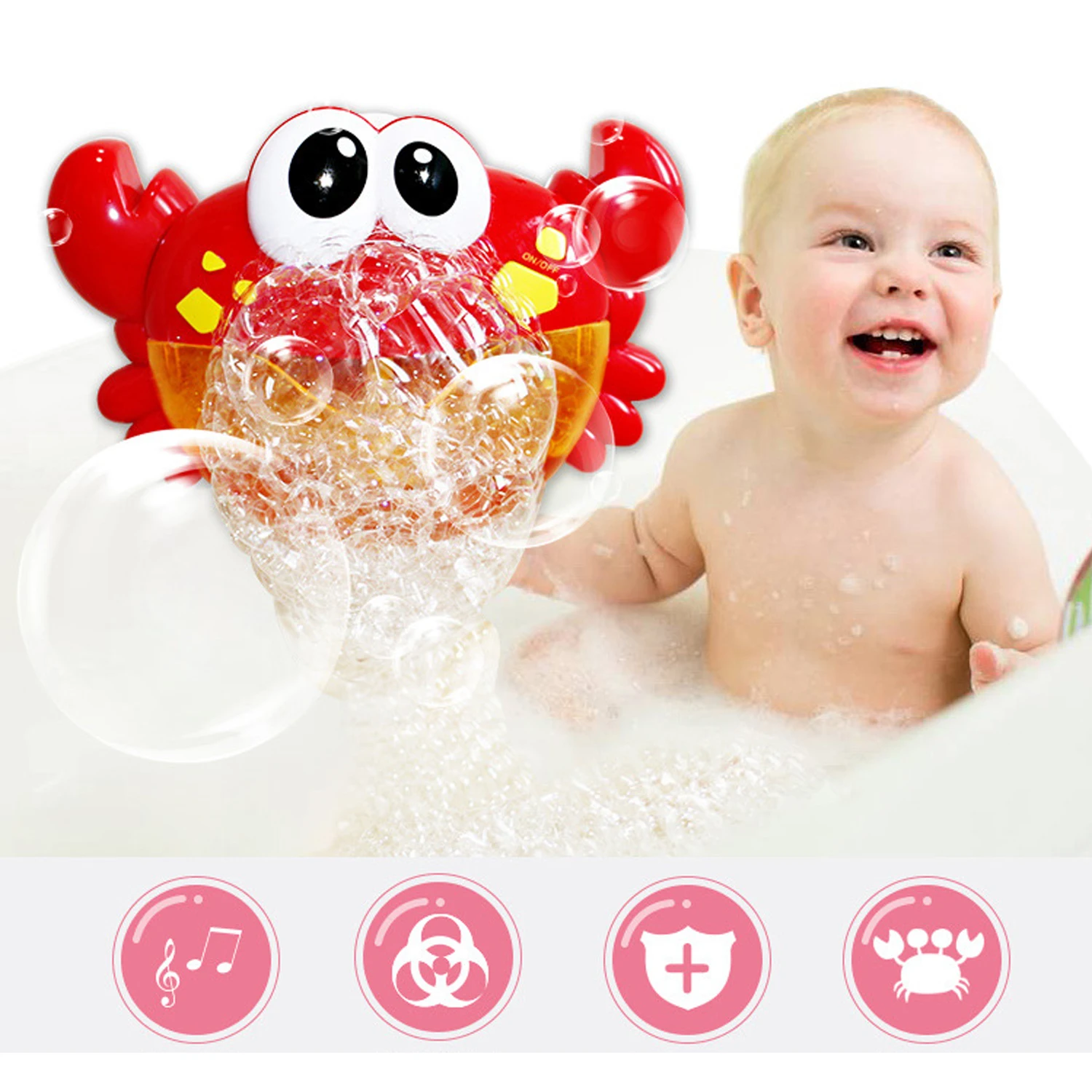 Kūdikių Vonios Žaislai Juokinga Burbulas Krabų Muzikos Automatinė Burbulas Maker Mašina Burbulas Maker Žaislai, Vonia Muilo Mašina, Žaislai Vaikams