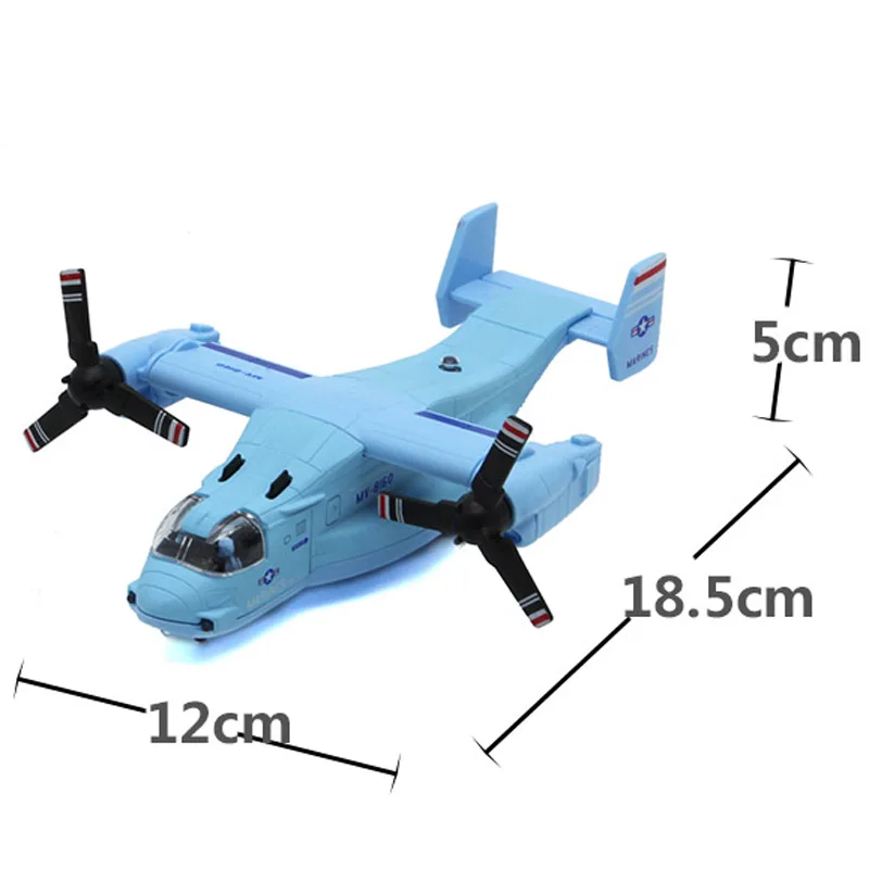 Lieti Diecast Osprey V22 Sraigtasparnis Šviesos Traukti Atgal Millity Transporto Orlaivių Mašina vaikai Kolekcijos Žaislas Orlaivio Modelis