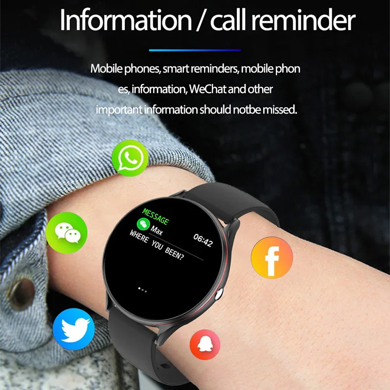 LIGE 2020 Naujas Pilnas Touch Screen Smart Watch Moterų Daugiafunkcis Sporto Širdies ritmas, Kraujo Spaudimas IP67 atsparus Vandeniui Smartwatch+Box