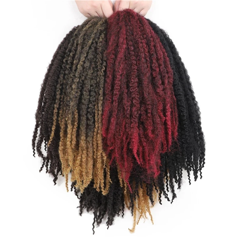 Marley Plaukai 18 colių Posūkiais Afro Keistą Marley Kasytės Ombre Plaukų Plėtinių Sintetinių Twist Nėrimo Plaukų Kasytės