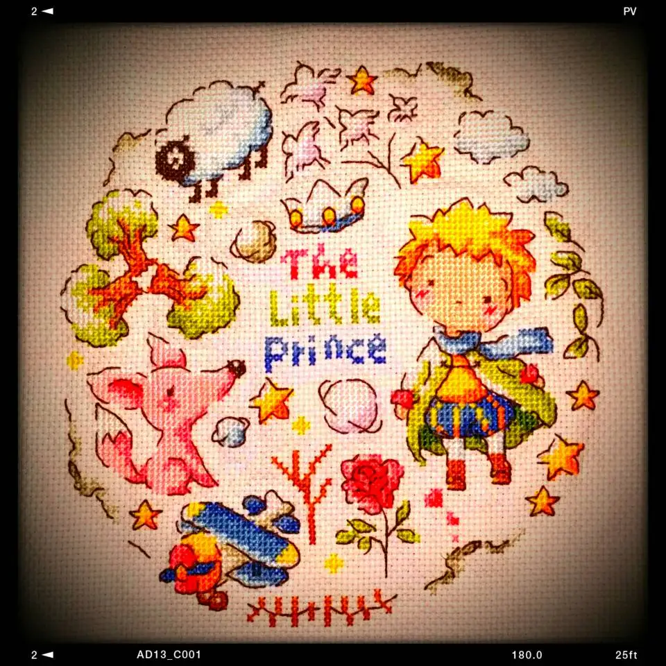 Mažasis princas kryželiu rinkinys animacinių filmų žmonių, 14ct 11ct skaičiuojami pre-print audinio drobė siuvinėjimui 