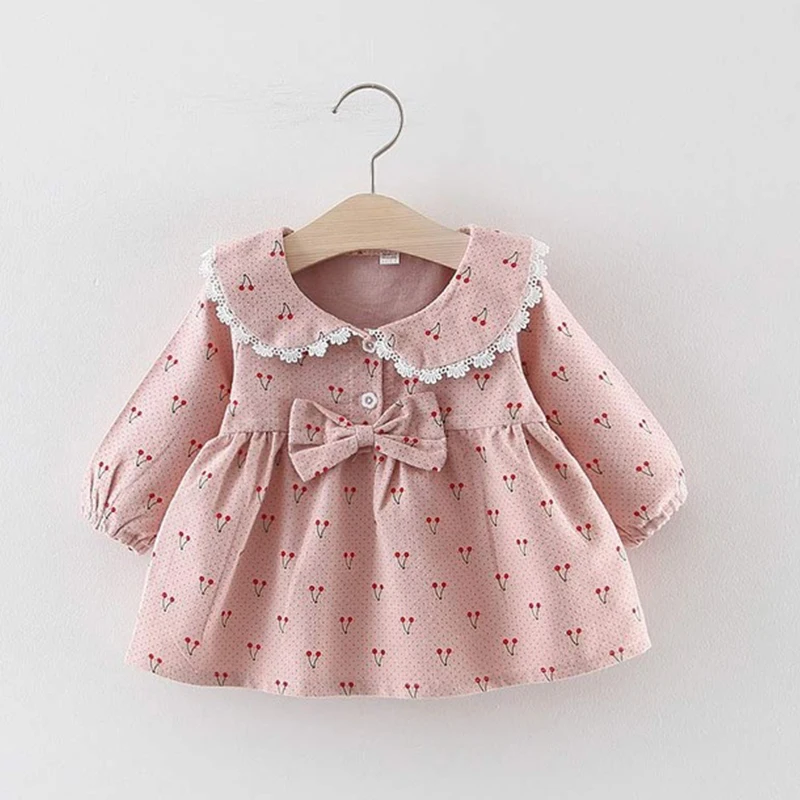 Melario Kūdikių Dress Rudenį Baby Girl Dress Visą Rankovės Princesė Dress Vaikams Drabužių Gėlių Spausdinti Suknelė Naujagimiui Drabužiai