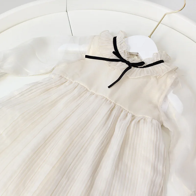 Nauja Šifono Baby Princess Dress Vaikai Suknelės Mergaitėms Pavasario 2019 Spindinčios Vaikų ilgomis Rankovėmis Suknelė Lankas Mielas,#5034