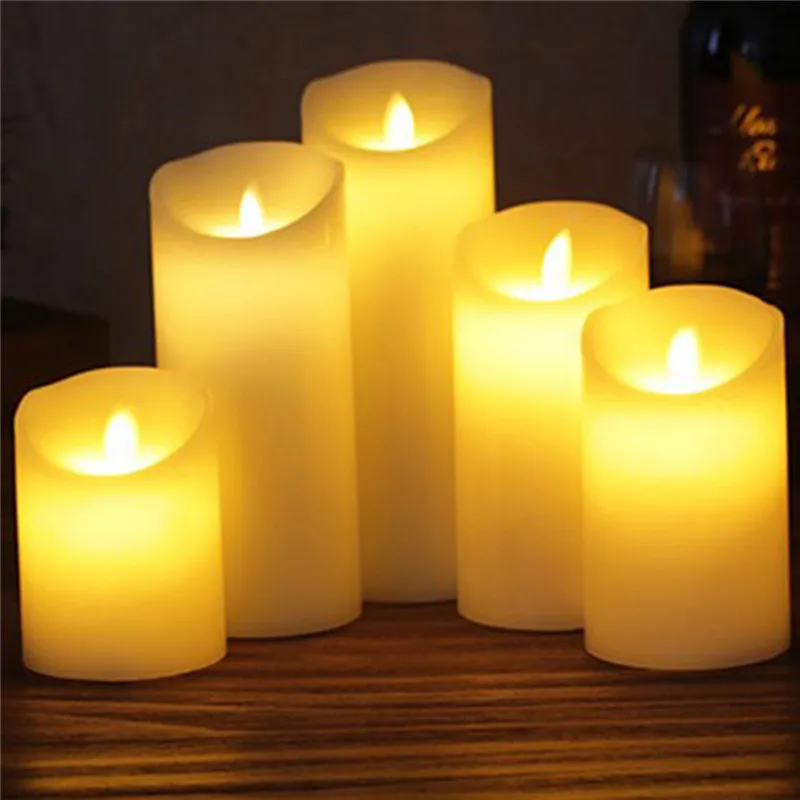 Naujovė LED Žvakė Ilgalaikį Ryškios Šviesos Flameless LED Žvakių Rinkinys AAA baterijos energijos su parafino medžiagos led šviesos