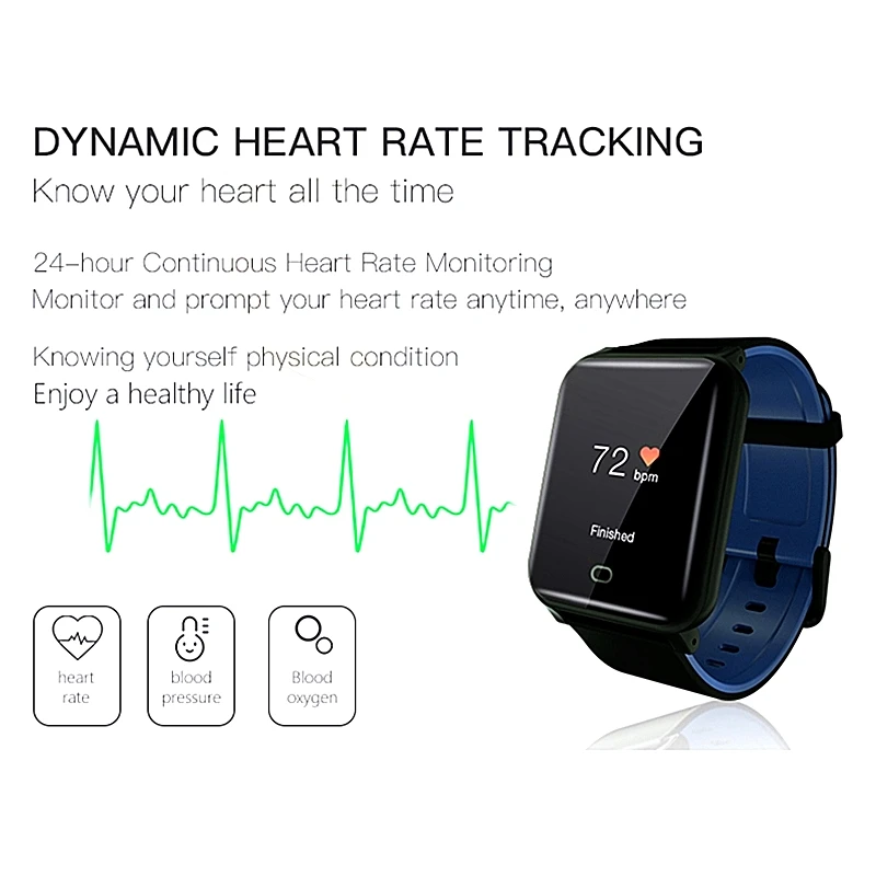 Nennbo AI-VIENAS Smartwatch Nerimta sporto Žmogus Fitneso Vandeniui Monitoringo Širdies ritmo Miego Smart apyrankės, Skirta 