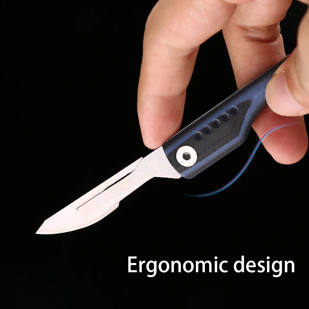 Nešiojamų meno peilis Aukšto kietumo lankstymo gynybos peilis savigynai EDC universali pjovimo mini peilis Išpakavimo