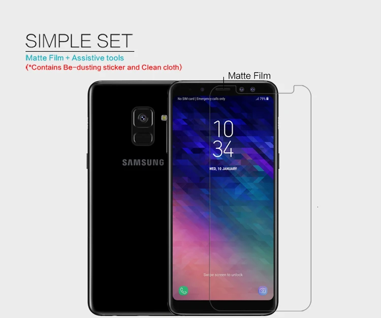 NILLKIN Samsung Galaxy A8 2018 Screen Protector, Skaidrus / Matinis Apsauginė Plėvelė Samsung A8+ A8 Plius 2018 Ne Stiklo