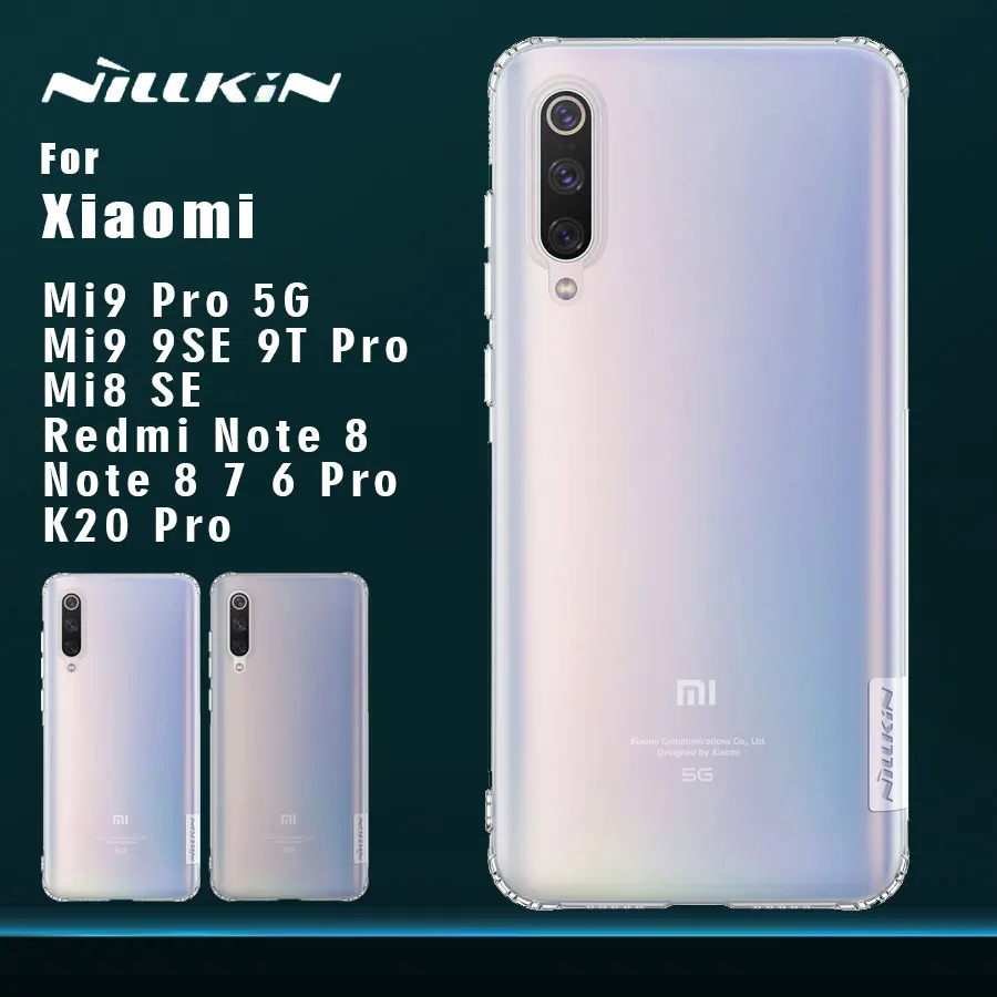 Nillkin už Xiaomi Mi 10 9 Pro Mi 8 SE 9T Pro 9SE Atveju TPU Minkštas Galinį Dangtelį coque Atveju Xiaomi Redmi K30 K20 Pastaba 8 7 Pro Atveju