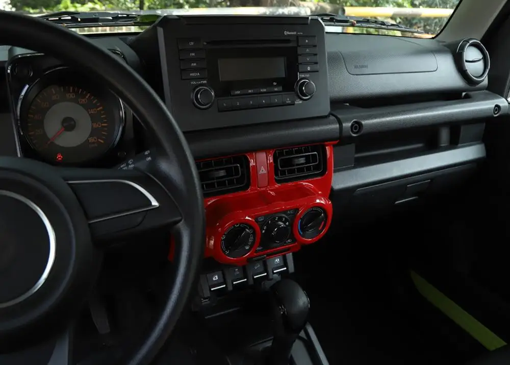 Oro Kondicionavimo Kontrolės Apdailos Skydelis Suzuki Jimny 2019 2020 JB64 JB74 Automobilio Interjero Aksesuarų ABS Raudona Sidabro Stilius