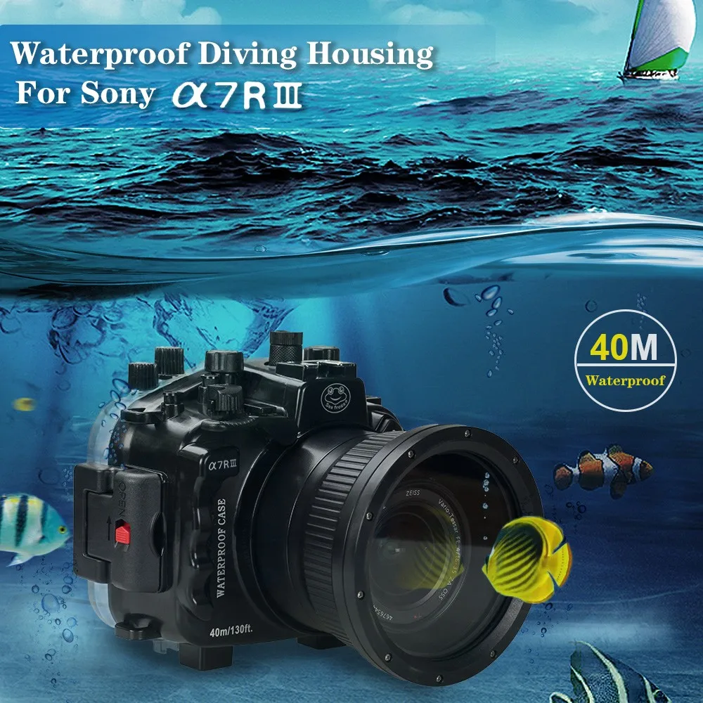 Seafrogs 40m/130ft Povandeninį Fotoaparatą Būsto Atveju Vandeniui fotoaparato maišus Sony A7 III A7R III A7M3 Fotoaparatas