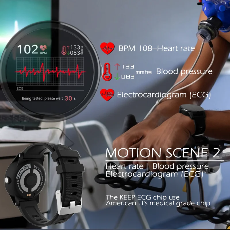 Smart Žiūrėti Sportas Sporto Veiklos EKG PPG Kraujo Spaudimas, Širdies ritmo Monitorius Apyrankė IP67 atsparus Vandeniui Juostoje 