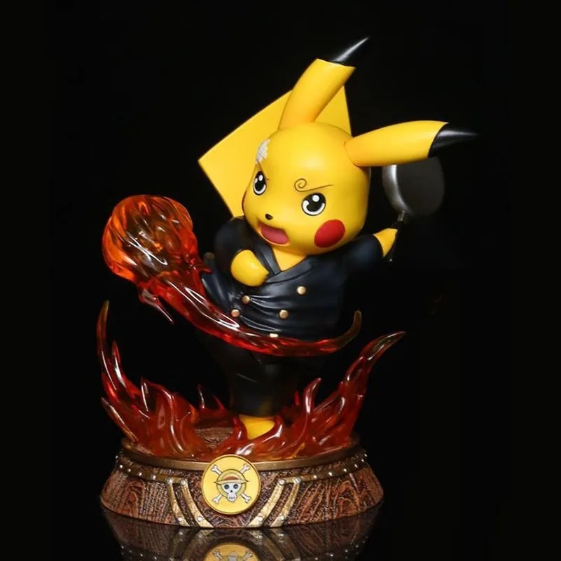 Takara Tomy Japonijos Anime Pokemon Lėlės Veiksmų Skaičius, Pikachu Cosplay Vienas Gabalas Lufy Sauron Sanji OP 17cm