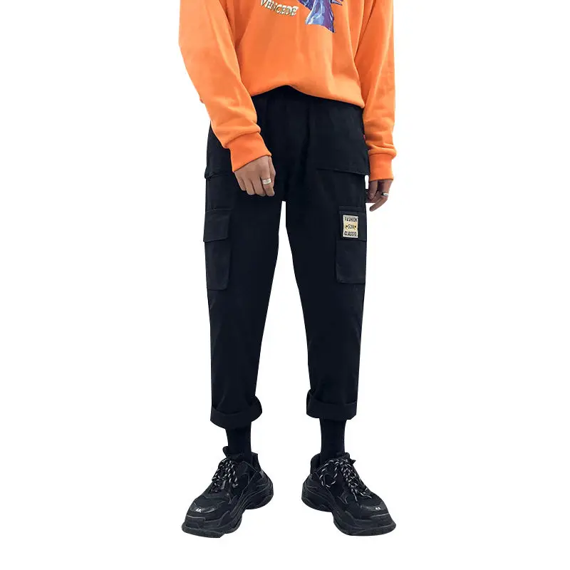 Vyrai Poilsiu Hip-Hop Haremas Streetwear Kelnes Juostelės Raštą, Siuvinėjimo Atsitiktinis Kelnės Populiarus Rožinė Krovinių Kelnės