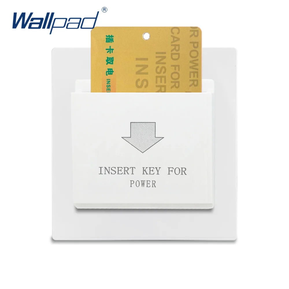 Wallpad Viešbutis Įterpti Klavišą Power Card Lizdas, Jungiklis Prabangus Baltas PC Panel Wall Galios Elektros rozetės Lizdai 30A