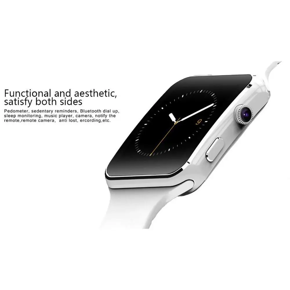 X6 Smart Watch Vyrai Paramos SIM TF Kortelę Su Telefono Kamera Spalvotas Ekranas Apyrankę Sporto Žingsnis Stebėsenos 