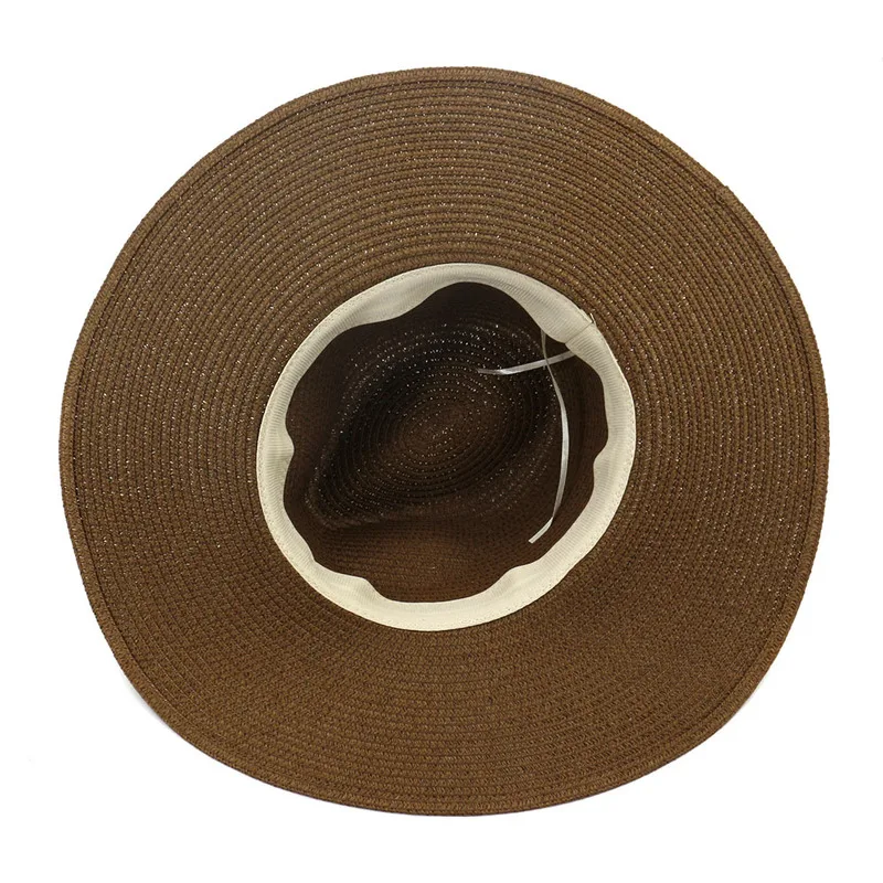 šiaudų kepurės moterims, vyrams, vasaros didelis kraštų 15cm saulės skrybėlės juostos diržo sagtis lauko beach kelionių saulės apsaugos vasaros moterims saulės skrybėlę naujas