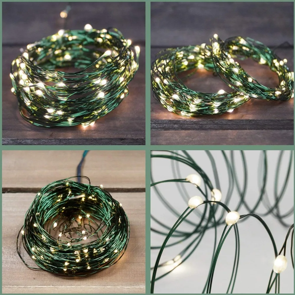 Žalios Vielos Lauko Saulės Eglučių žiburiai String 20M LED Pasakų Žibintai Atostogų Šviesos Kalėdų Vestuvių Sodas Šalies Apdaila
