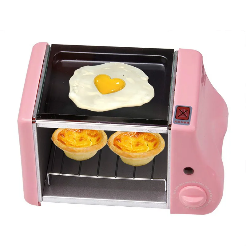 2 in 1 mini elektrinis Kepimo Duonos kepti Orkaitėje grilio keptas kiaušinių Omletas keptuvėje pusryčiai mašina maker duonos Skrudintuvas