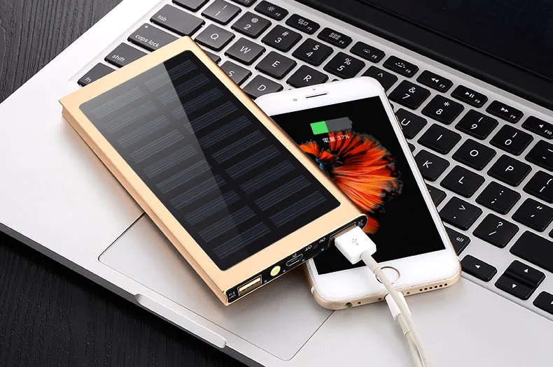 20000mah saulės Energijos Banko Išorės Baterija greitai įkrauti Dual USB Powerbank Nešiojamų telefono Įkroviklį 