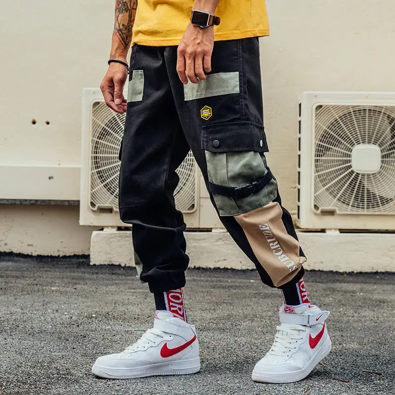 2020 Kišenės Krovinių Kelnės Vyrams Spalvų Kratinys Atsitiktinis Jogger Mados Taktinės Kelnės Banga Harajuku Streetwear Rudenį Kelnės
