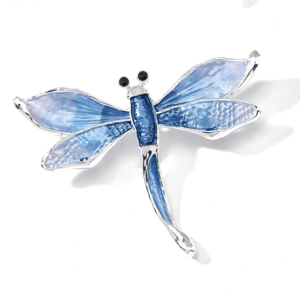 2020 m. Derliaus Emalio Dragonfly Sagės Smeigtukai Moterų Mados Mėlyna Vestuvių Motinos Diena dovanos Moterims Kristalų Segė Priedai