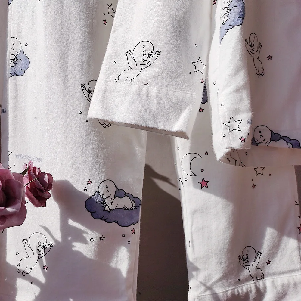 2020 Naujų Animacinių filmų Paprastas Atspausdintas Pijama Mujer Medvilnės Šiltas Lounge Nešioti ilgomis rankovėmis Kelnės Ponios Dygsnio naktiniai drabužiai Moterims Nustatyti