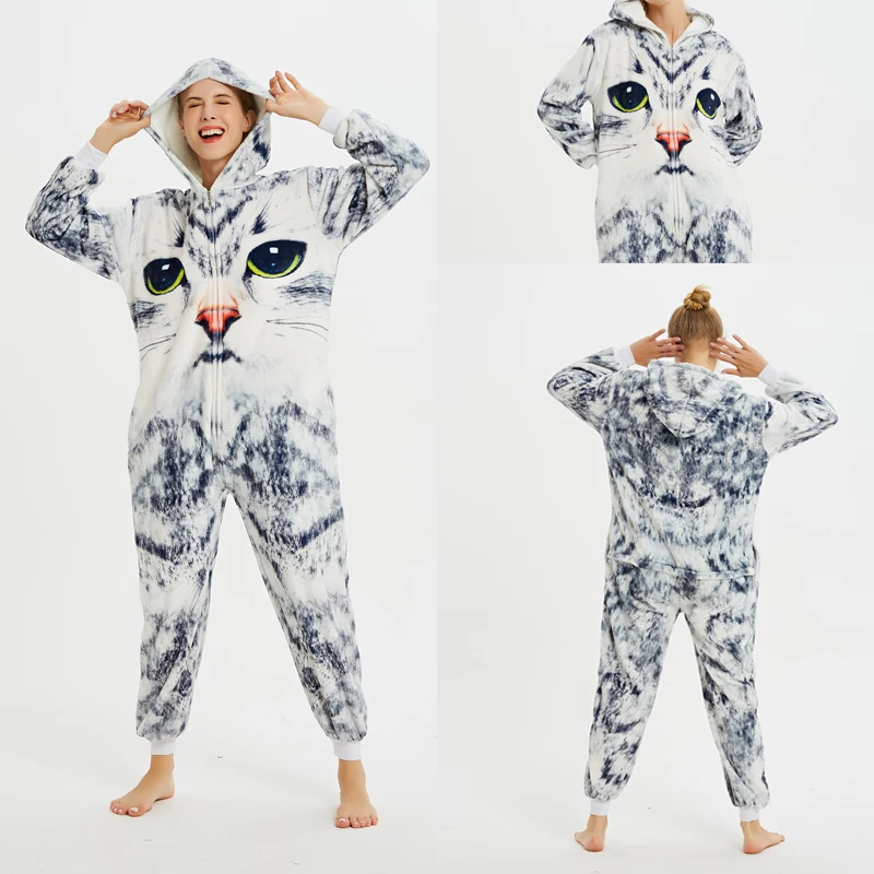 2020 Vienaragis Onesies Žiemos Unisex Suaugusių Moterų onesie Flanelė pižama Kalėdų Gyvūnų onesie Pižama Rinkiniai Kigurumi