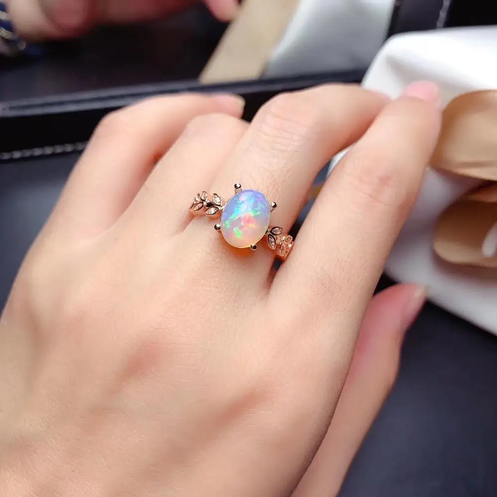 2c Gamtos opal moteris žiedai keisti ugnies spalvos, paslaptinga Spalva konversijos 925 sidabro įtraukti pažymėjimas