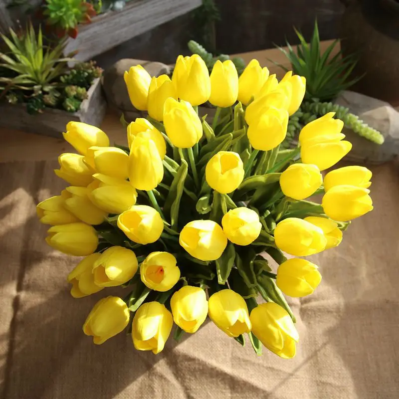31PCS/DAUG Nekilnojamojo Touch Tulpių Dirbtinės Gėlės PU Tulpių Puokštės, Vestuvių Namo Šalis Dekoro Netikrą Gėlių Motinos Diena Dovana