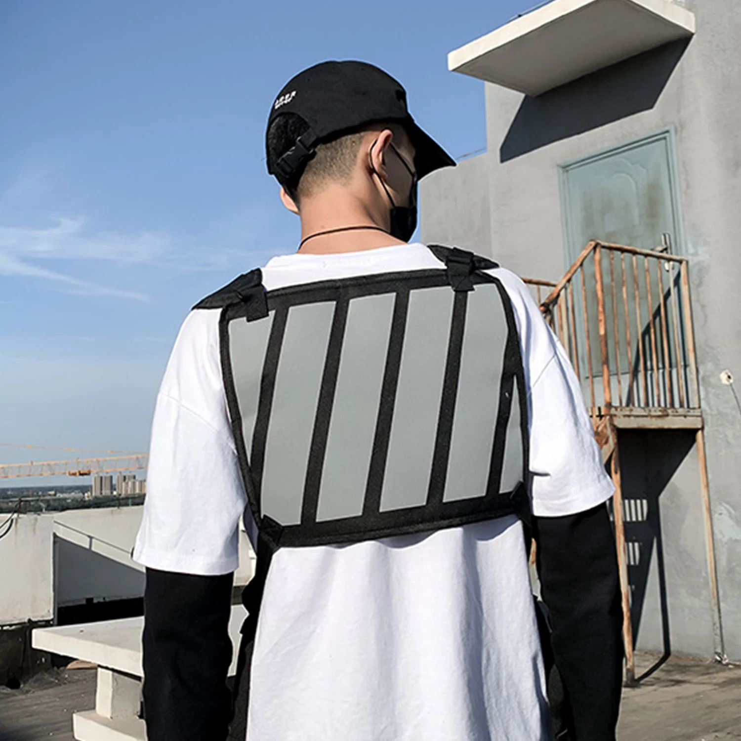 AELFRIC Mens Hip-Hop ' o Krūtinės Maišelį 2019 Lauko Oksfordo Taktinis Diržas Streetwear Liemenė Berniukui Reguliuojamo Moterų Funkcinės Krūtinės Pack