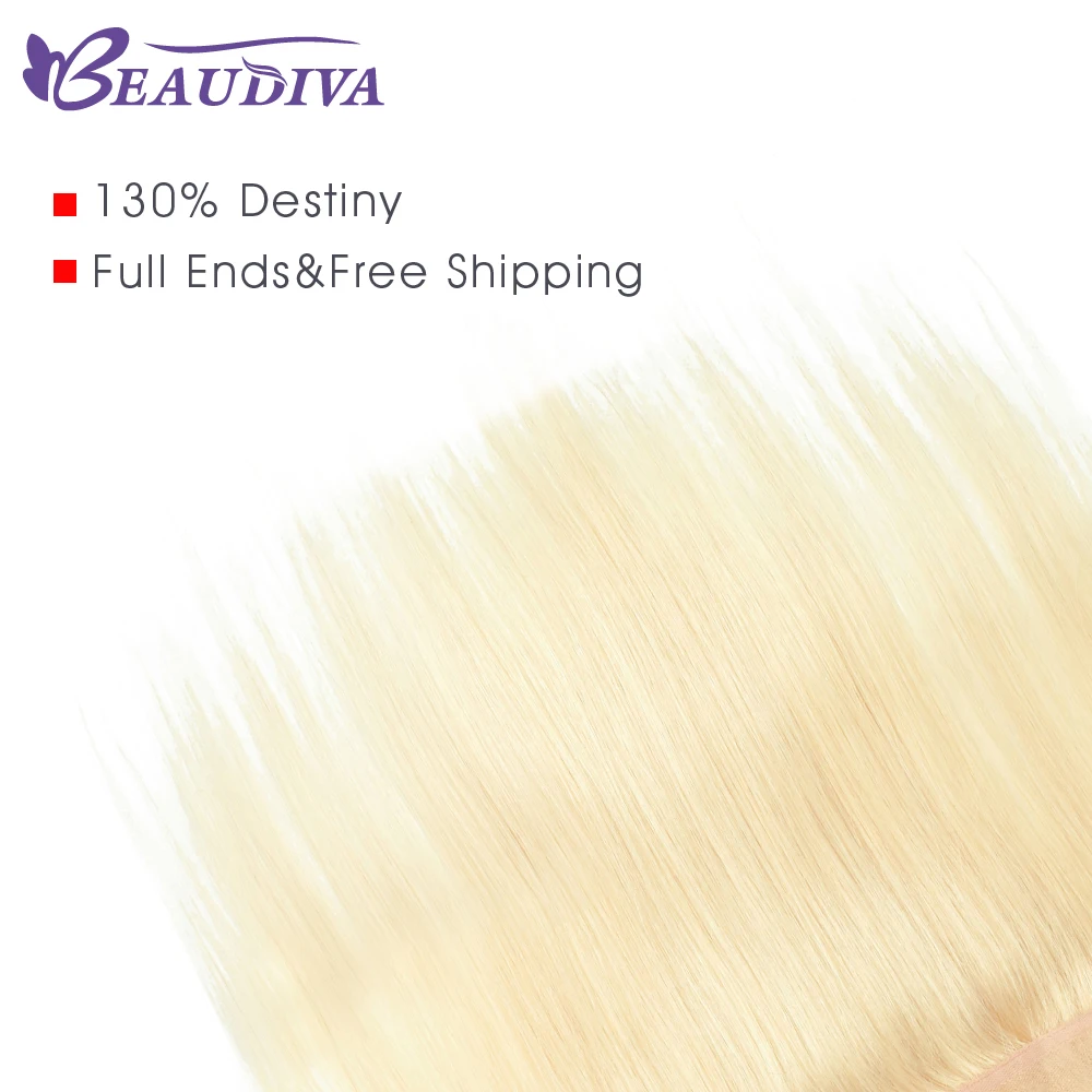 Beaudiva Brazilijos Plaukų Pynimas Ryšulių 613 Blond Ryšulius Su Priekinės 613 Tiesiai Žmogaus Plaukų Ryšulius Su Uždarymo 13*4 Priekinės