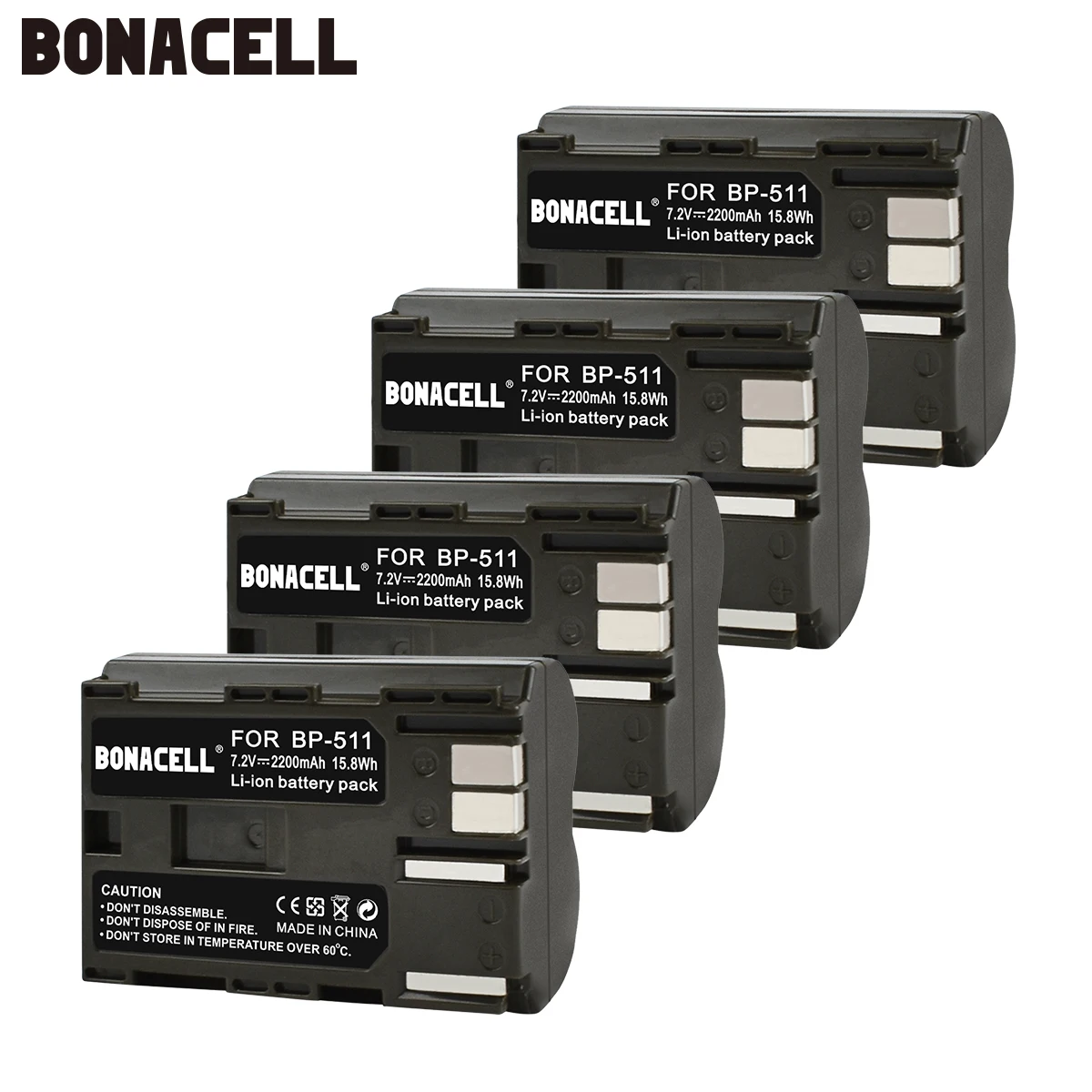 Bonacell 2200mAh BP-511, Baterija BP-511A BP511 BP511A Canon G5 G6, G3, G2, G1 EOS 300D 50D, 40D 30D 20D 5D MV300i Skaitmeninis Fotoaparatas