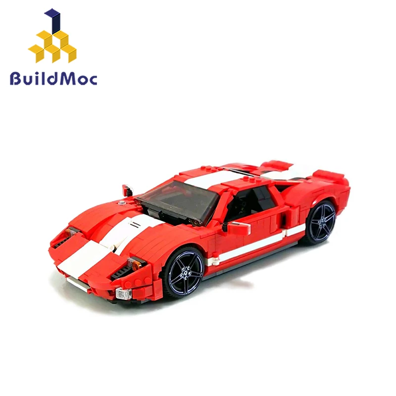 BuildMoc įranga, biuro įranga, Automobilių SS Žaislas Miesto Lenktynių Super Sporto Transporto priemonės Raudona koncepcinis Automobilis Surinkti Švietimo Blokai Vaikams