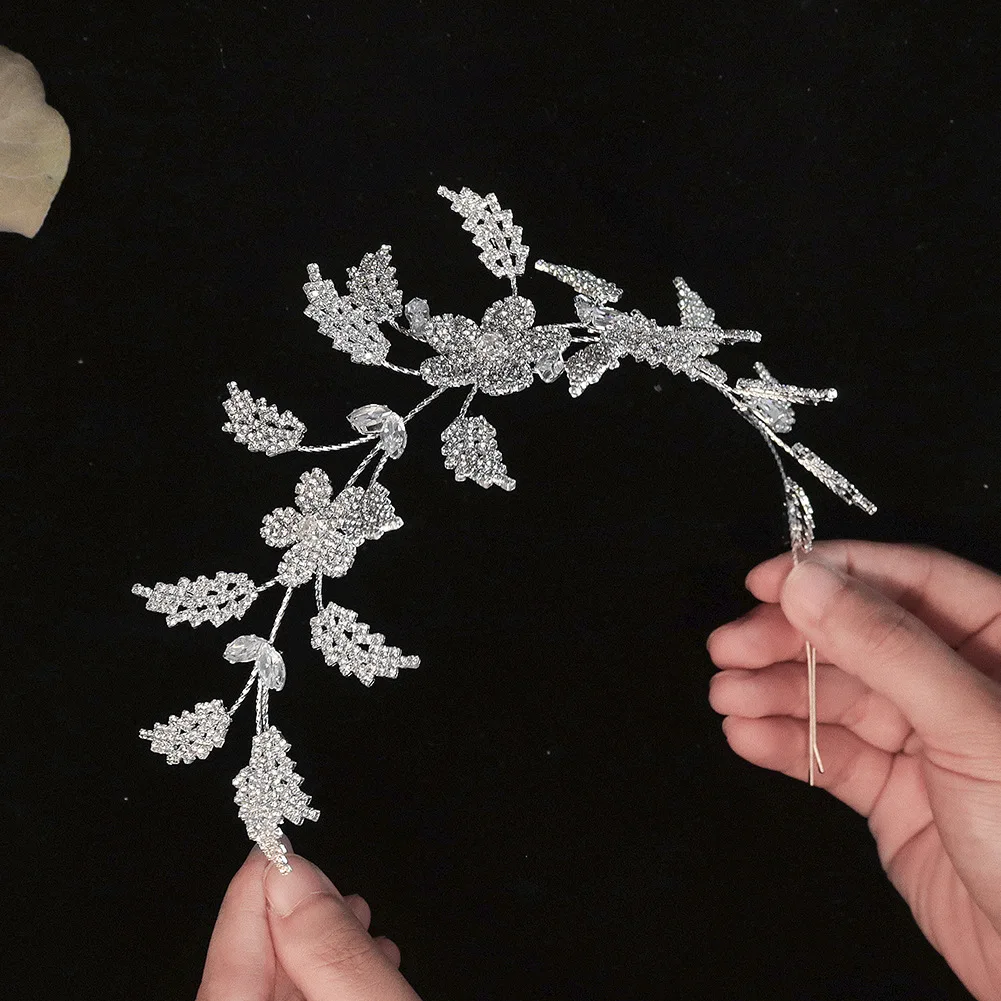 Crystal gėlių ekrano užsklandą Baroko Kristalų Cirkonis Gėlių vestuvių karūna Nuotakos plaukų Papuošalas