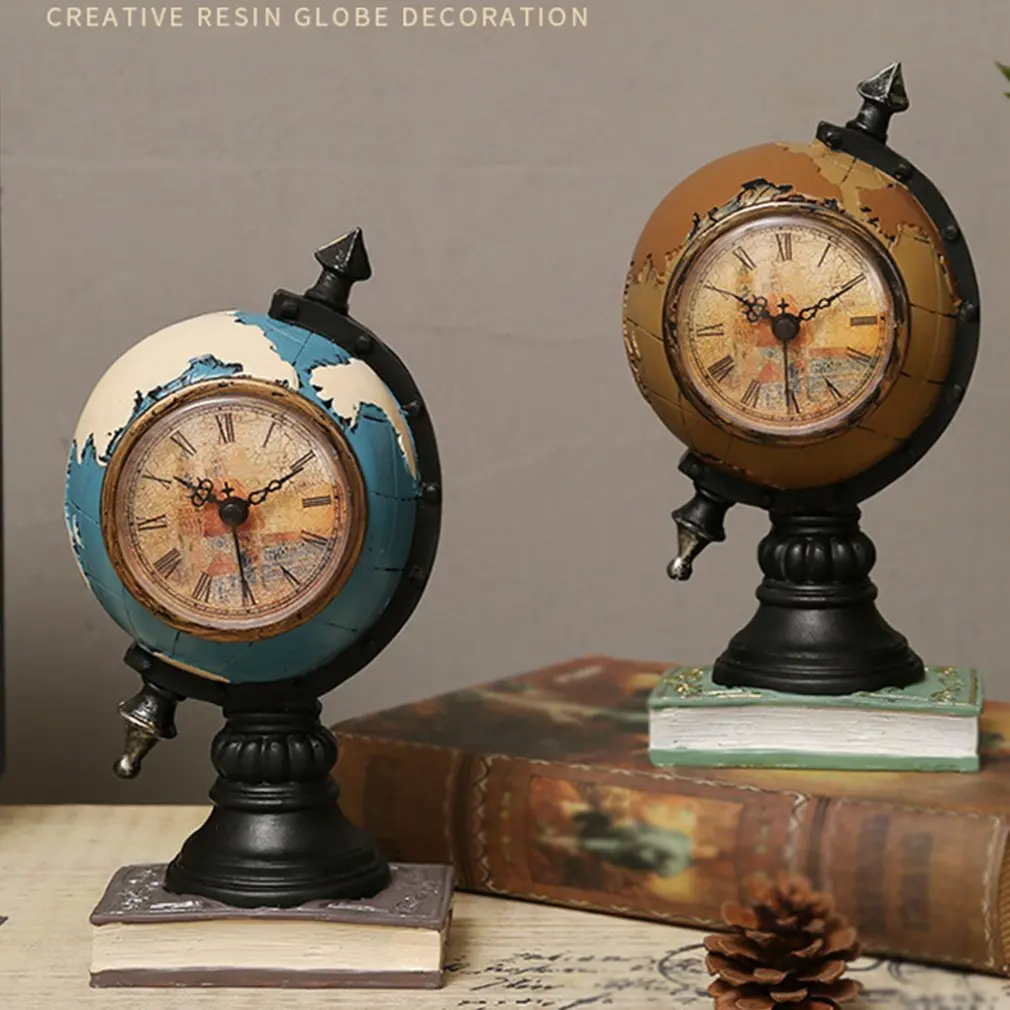 Derliaus Dervos Pasaulio Modelio Su Laikrodžio Piggy Bank Pinigų Dėžutės Dekoravimo Reikmenys, Biuro Stalo Ornamentas Tellurion