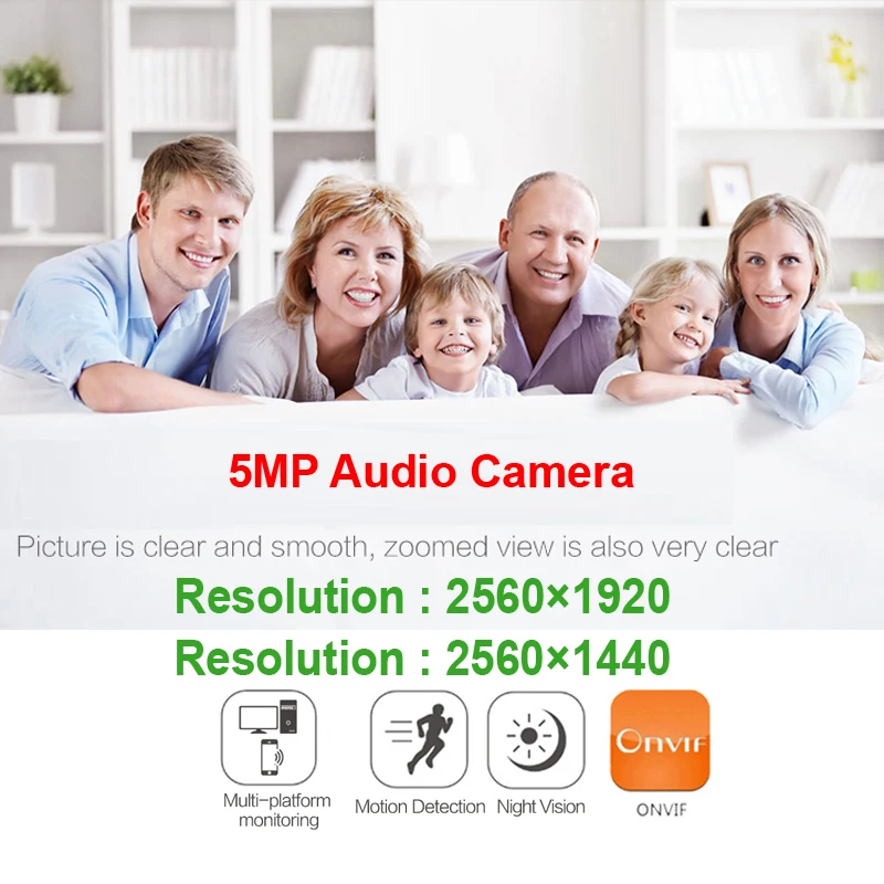 Dome Belaidžių IP kamerų 128G Vaizdo Garso Vaizdo Apsaugos Priežiūros WIFI IPCam Infraraudonųjų spindulių Naktinio Onvif P2P HD Namų Kamera 5MP